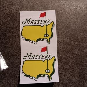 2 Pcs Masters Golf Stickers with Yellow Map Design